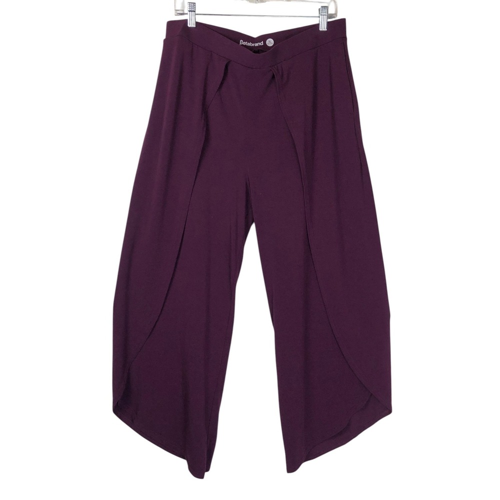 Betabrand Womens All Day Flowy Split Leg Pull On Pants Size XL P Purple - Picture 2 of 11